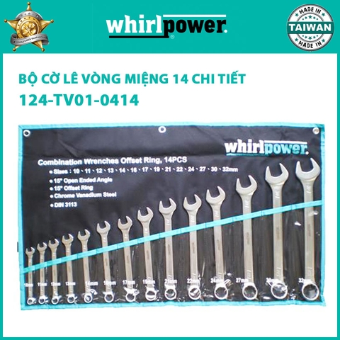 Bộ cờ lê vòng miệng 14 chi tiết Whirlpower 124-TV01-0414