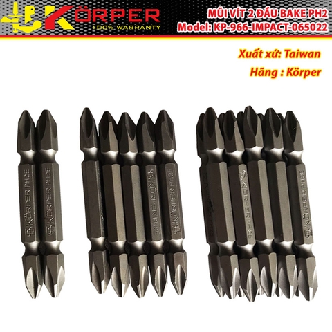 Mũi Vít Bake 2 Đầu PH2 Korper KP-966