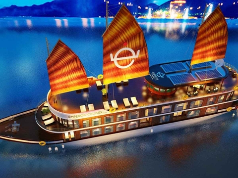 Emperor Hạ Long Cruise: 2 days-1 night/ 3 days-2 nights (Hanoi- Halong Bay/ Lan Ha Bay- Tuan Chau)-3,500,000 VND