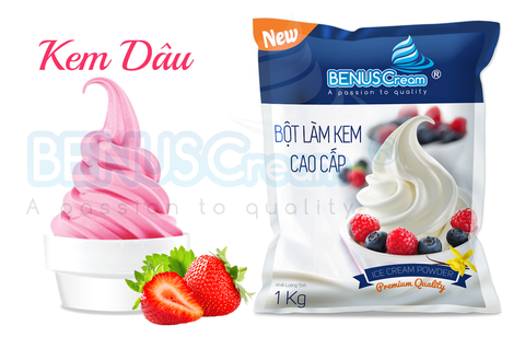 Bột kem Dâu Cao Cấp 1 ký Benuscream