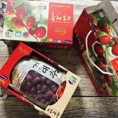 Táo đỏ sấy khô Hàn Quốc Boeun Loess Jujube - Hộp đỏ 1kg