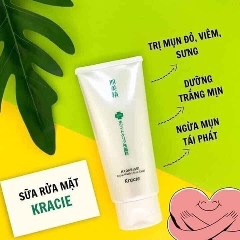 Sữa rửa mặt trị mụn, dưỡng trắng Hadabisei Kracie 110g