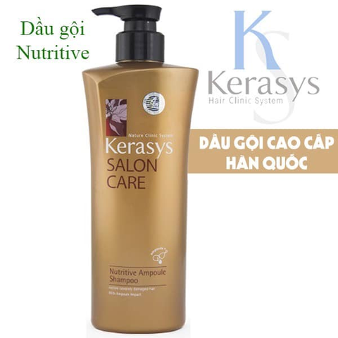 Dầu gội Kerasys Salon Care Nutritive Ampoule 600ml (phục hồi hư tổn và chống tia UV )