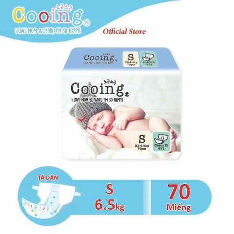 Tã dán Cooing Hàn Quốc Size S 70 miếng