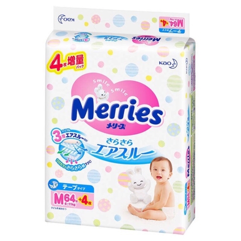 Bỉm dán Merries M64+4