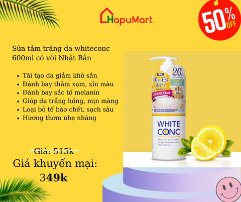 Sữa tắm trắng da White Conc Body Nhật 600ml