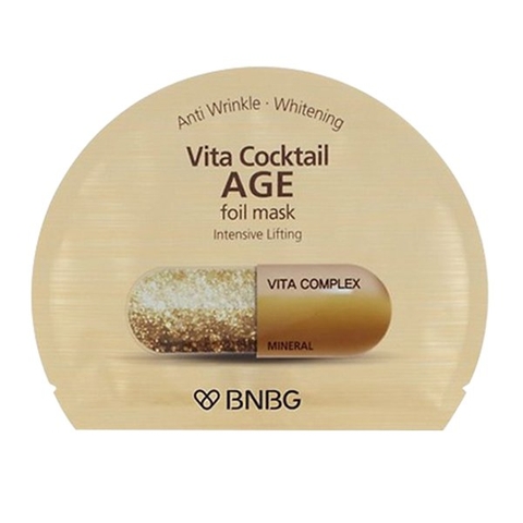 Mặt nạ Banobagi Vita Cocktail Age Foil Mask Intensive Lifting -màu vàng : chống lão hóa, nâng cơ