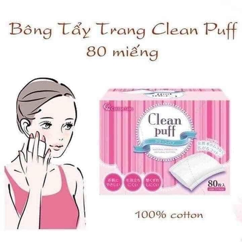 bông tẩy trang 80 miếng Clean puff