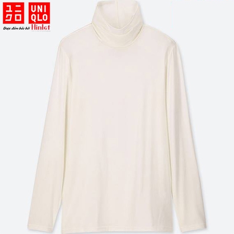 Áo giữ nhiệt nam Uniqlo Heattech white cao cổ L