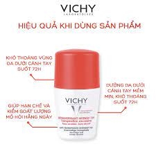 Lăn Khử Mùi Vichy Detranspirant Intensif 72h (Đỏ) 50g cho người mồ hôi nhiều