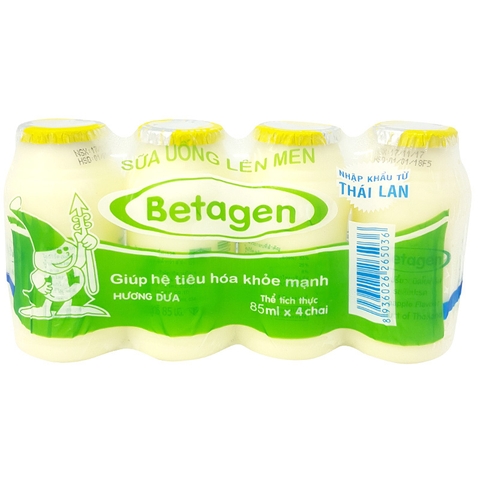 Vỉ Sữa chua uống lên men Thái Betagen 85ml*4 vị Dứa