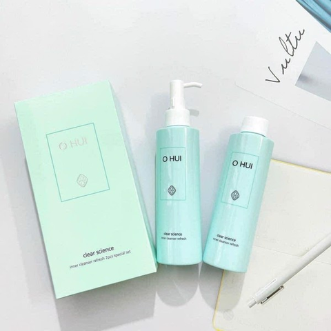 Set 2 chai Dung Dịch Vệ Sinh Phụ Nữ Ohui Clear Science Inner Cleanser Refresh 200ml + 200ml
