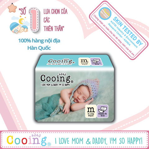 Tã dán Cooing Hàn Quốc Size M 60 miếng