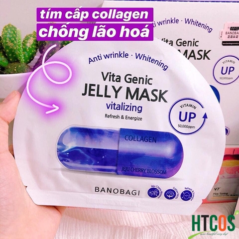 Mặt nạ Vita Genic Jelly Mask Vitalizing Collagen - màu tím - dưỡng ẩm chống lão hóa