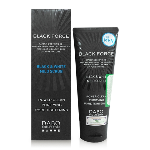 Sữa rửa mặt dành cho nam Dabo Black Force Black & White Mild Scrub 120ml