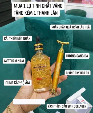 Tinh chất Vàng 24K dưỡng da Pure Gold Ampoule 100ml - úc ( tặng thanh lăn đẩy tinh chất )