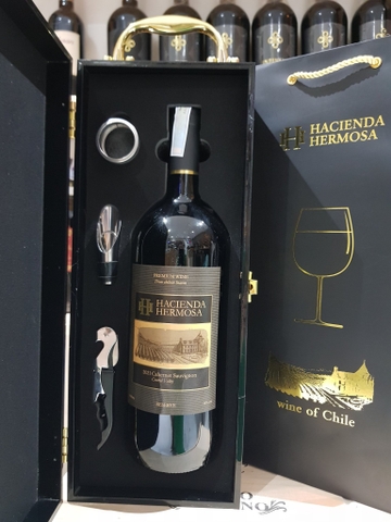 Hộp rượu Vang Chile HH Hacienda Hermosa Thượng hạng 1,5L