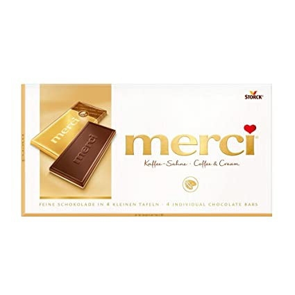 Socola Merci Coffee & Cream thanh 100g màu vàng