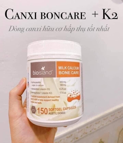 Viên uống hỗ trợ bổ sung Canxi Bio Island Milk Calcium Bone Care 150 viên