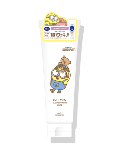 Sữa rửa mặt & tẩy trang tạo bọt dưỡng trắng da Softymo tuýp (Bản giới hạn - Minion)