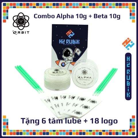 Combo Orbit Alpha Lube và Beta Lube 10g dầu bôi trơn rubik cao cấp