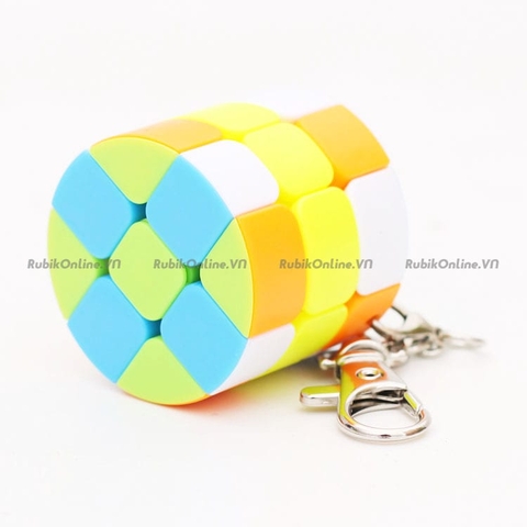 mini 3x3 Cylinder cube with keychain, mua mini 3x3 Cylinder cube with keychain, móc khóa rubik, rubik