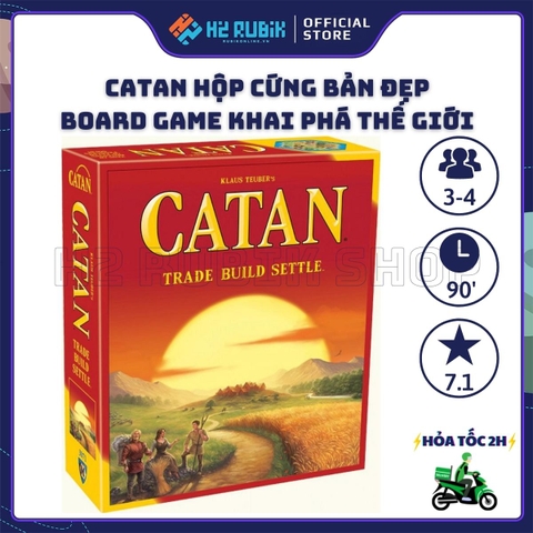 The Settlers of Catan Board Game Chiến Thuật Khai Hoang Vùng Đất Mới Hộp Đời Cổ