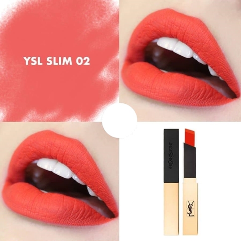 SON YSL THE SLIM ROUGE PUR COUTURE #2 STANGE ORANGE cam tươi