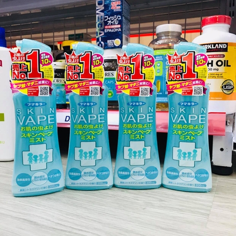 XỊT CHỐNG MUỖI SKIN VAPE MÀU XANH HƯƠNG CHANH 200ML