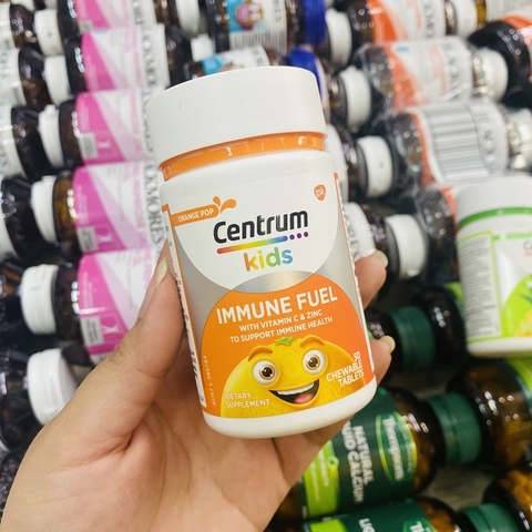 VIÊN NHAI CENTRUM KIDS IMMUNE FUEL WITH VITAMIN C & ZINC - VỊ CAM 50 VIÊN