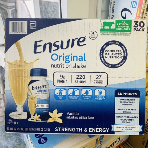 SỮA NƯỚC ENSURE VANILA 237ML THÙNG 30 CHAI