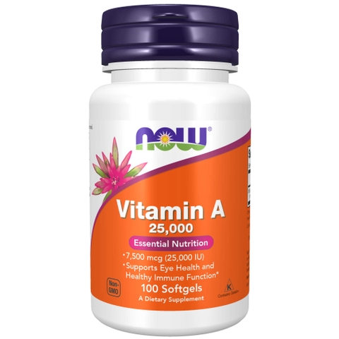 VIÊN UỐNG NOW BỔ SUNG VITAMIN A 25000IU - 100 VIÊN