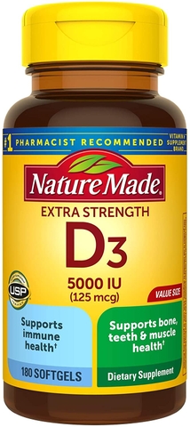 Viên Uống Bổ Sung D3 5000 IU Nature Made - 180 Viên