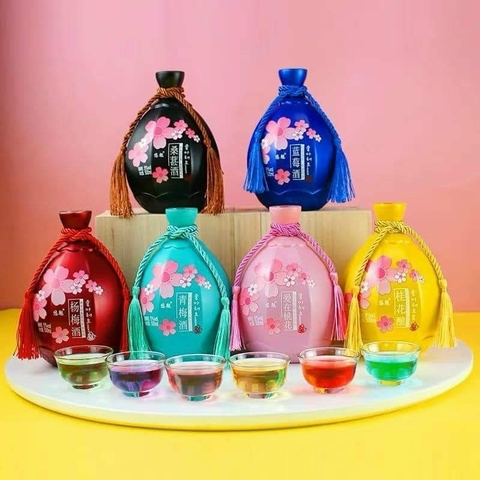 RƯỢU NỮ NHI HỒNG MẪU MỚI 2023 THÙNG 12 CHAI MIX SẴN 6 MÀU