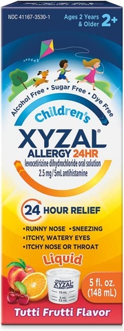 SIRO CHỐNG DỊ ỨNG CHO BÉ TRÊN 2 TUỔI XYZAL ALLERGY 24HR - 148ML