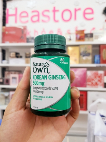 VIÊN UỐNG NATURE'S OWN KOREAN GINSENG 500MG - 50 VIÊN