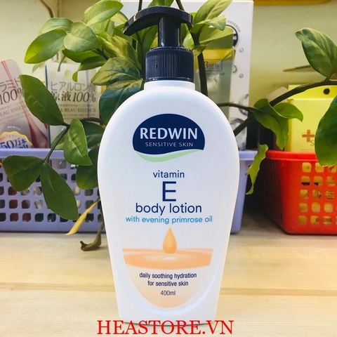 SỮA DƯỠNG THỂ REDWIN SENSITIVE SKIN VITAMIN E BODY LOTION CẤP ẨM MỀM MỊN DA VỚI DẦU HOA ANH THẢO