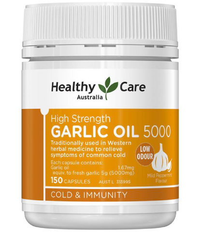 VIÊN UỐNG TINH DẦU TỎI HEALTHY CARE HIGH STRENGTH GARLIC OIL 5000 - 150 VIÊN