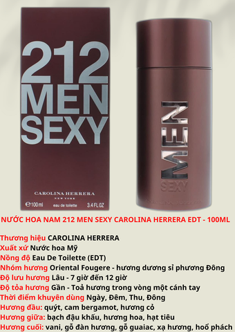 NƯỚC HOA NAM 212 MEN SEXY CAROLINA HERRERA EDT - 100ML