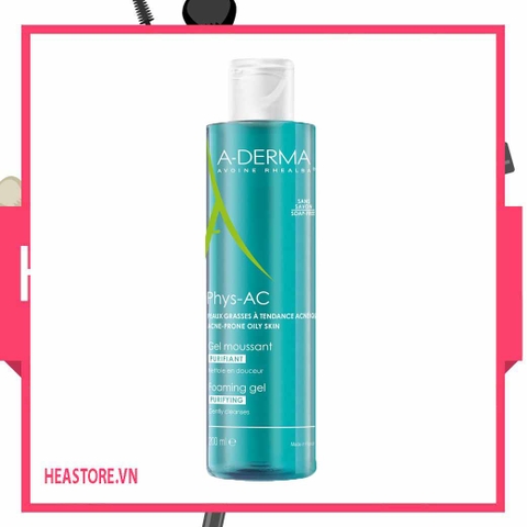 SỬA RỬA MẶT A-DERMA PHYS-AC GEL MOUSSANT 200ML