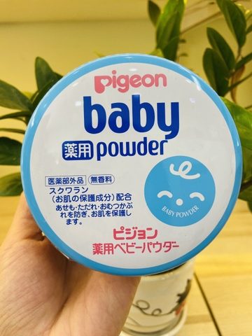 PHẤN RÔM EM BÉ PIGEON BABY POWDER XANH 150G