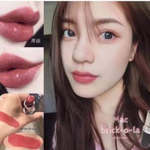 SON MAC AMPLIFIED CREME LIPSTICK ROUGE À LÈVRES BRICK-O-LA màu hồng nâu