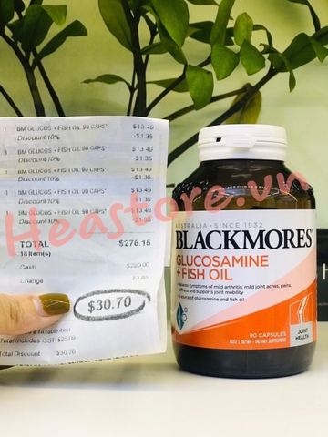 VIÊN UỐNG BỔ KHỚP BLACK MORE GLUCOSAMINE + FISH OIL 90 VIÊN