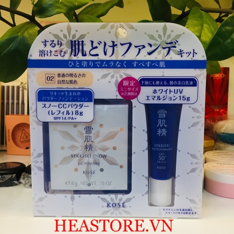 SET KOSE SEKKISEI - CC POWDER + KCN WHITE UV EMULSION