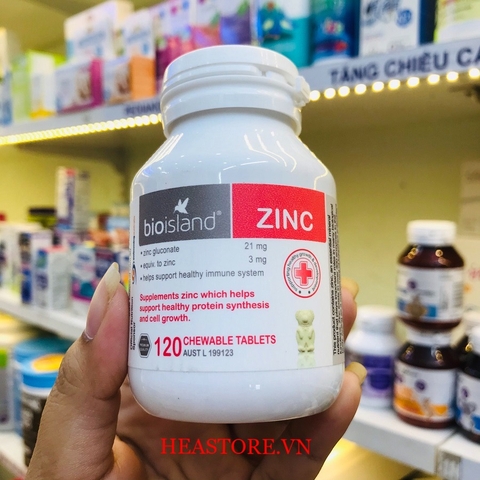 VIÊN NHAI BỔ SUNG KẼM  BIOISLAND ZINC CHO TRẺ 120 VIÊN ( HÀNG CHEMIST ÚC)