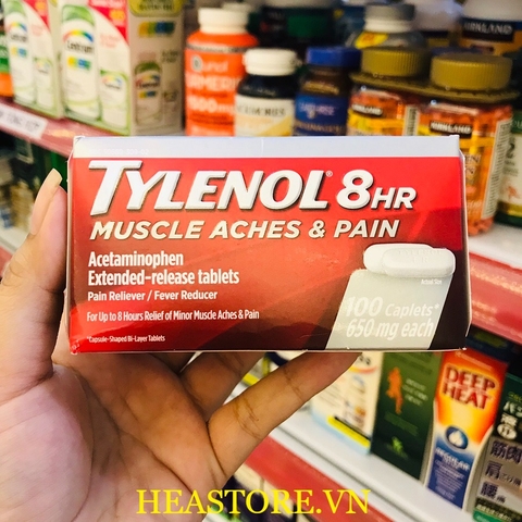 VIÊN UỐNG TYLENOL 8HR MUSCLE ACHES & PAIN 650MG - 100 VIÊN
