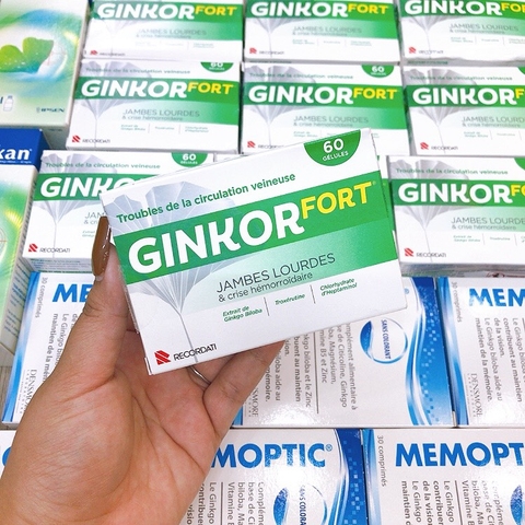 VIÊN UỐNG HỖ TRỢ BỆNH BỆNH SUY GIẢM BẠCH HUYẾT TĨNH MẠCH VÀ TRĨ GINKOR FORT JAMBES LOURDES - 60 VIÊN