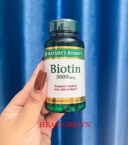VIÊN UỐNG BIOTIN 5000 mcg NATURE’S BOUNTY 72 VIÊN