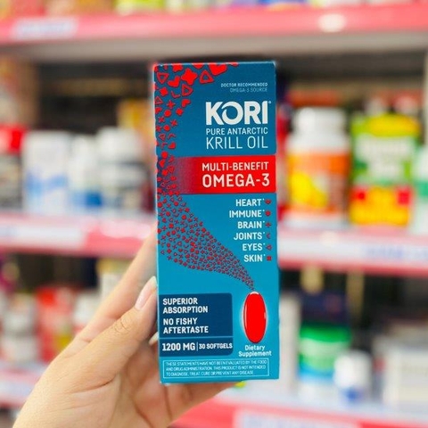 VIÊN UỐNG DẦU NHUYỄN THỂ KORI PURE ANTARCTIC KRILL OIL 1200MG OMEGA 3 - 30 VIÊN