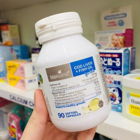 DẦU CÁ BIOISLAND COD LIVER+ FISH OIL FOR KIDS LOAI 90 VIÊN